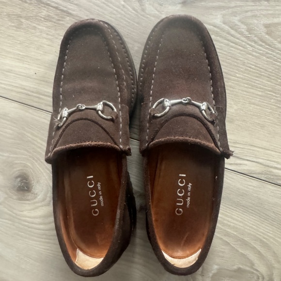 Gucci Brown Suede Loafers size 6 - Picture 2 of 4